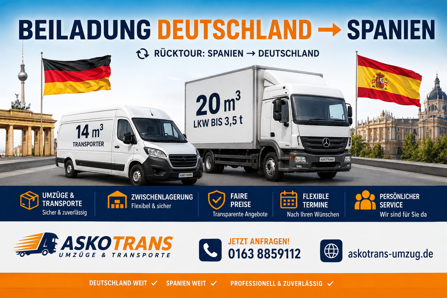 Günstige Umzüge München nach Spanien